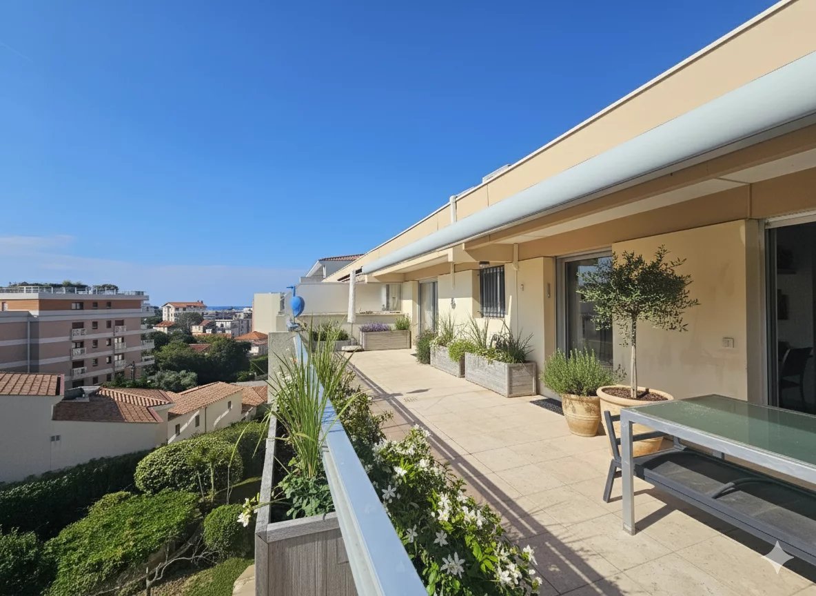 Magnifique Appartement 2 Pièces vue mer avec Terrasse de 42m² à Juan-les-Pins - Piscine - Tanit Immobilier