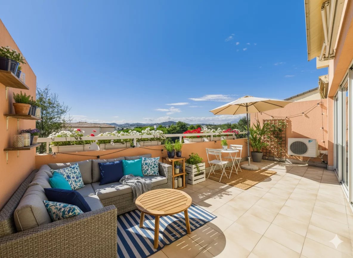 Dernier étage Résidence de Standing avec terrasse plein ciel et vue mer - Vendu - Tanit Immobilier