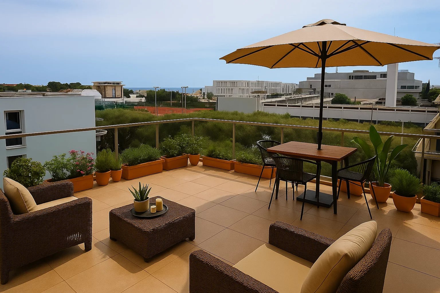 Top Floor: New 4-Room Dual-Aspect Apartment, 105 m² – 45 m² Terrace - Air conditioning - Tanit Immobilier