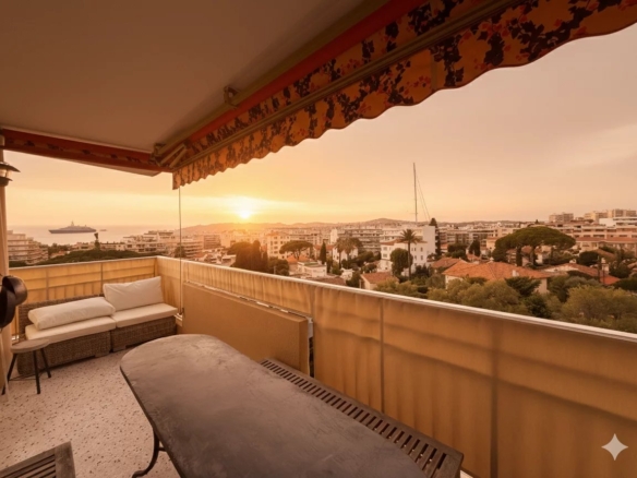 FOR SALE – Dual-Aspect 2-Bedroom Apartment – Lateral Sea View – Penultimate Floor – Juan-les-Pins / La Pinède - Tanit Immobilier