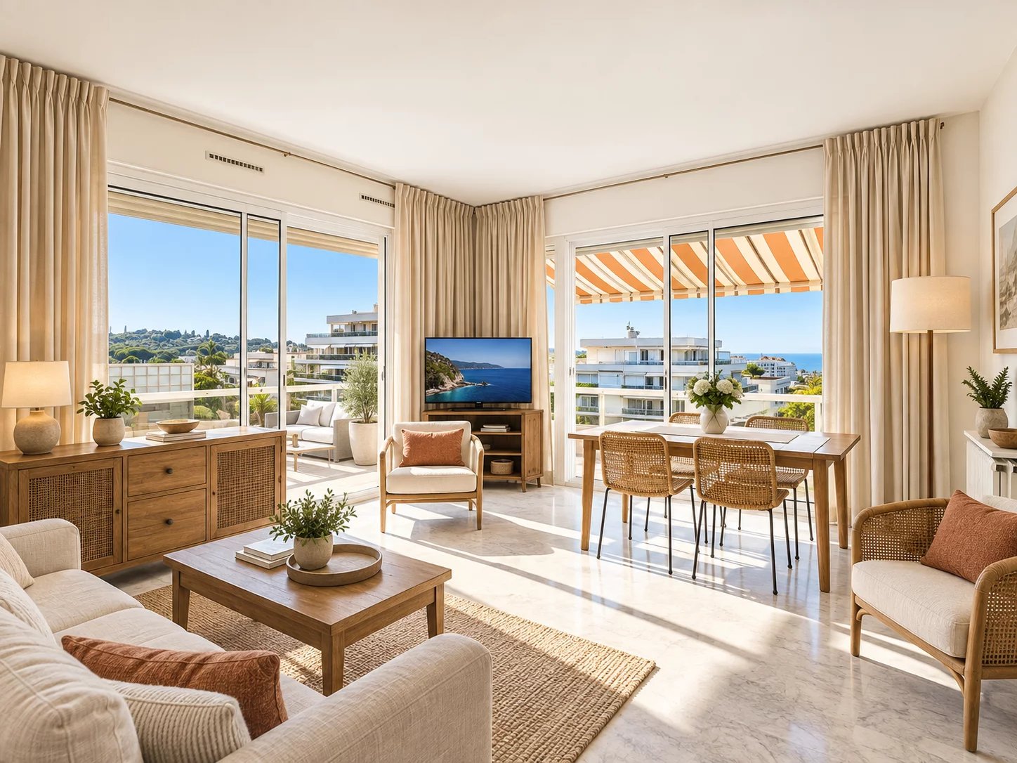 800ad7297b4ed1f82fb0efb391db1d71_fc8ee25573_1448-original.jpg DERNIER ÉTAGE – MAS DU TANIT – JUAN-LES-PINS Environ 90 m² • Terrasse de 100 m² • Triple exposition • Vues mer & montagnes • Piscine